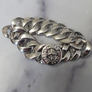 Marc by Marc Jacobs Bracelet Womens Silver Katie Curb Link Turnlock Chunky Chain